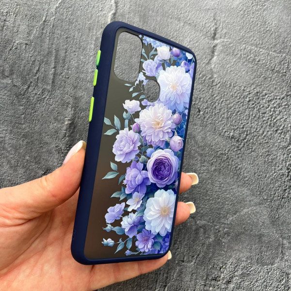 Чохол для Samsung Galaxy M30s / M21 з захистом камери з квітами бузкові півонії ніжні