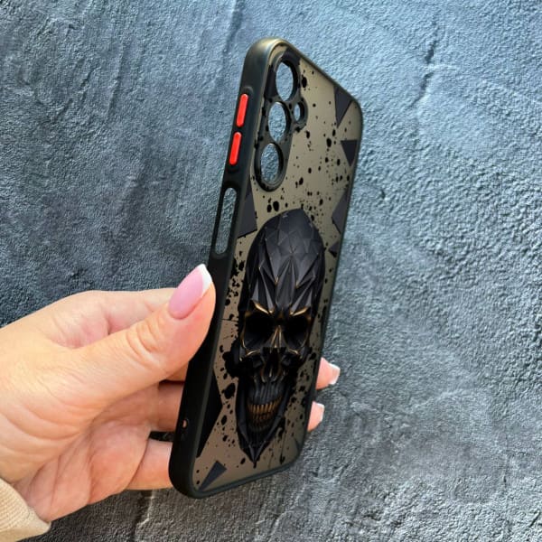 Чехол для Samsung Galaxy M14 с защитой камеры с черепом в кубе