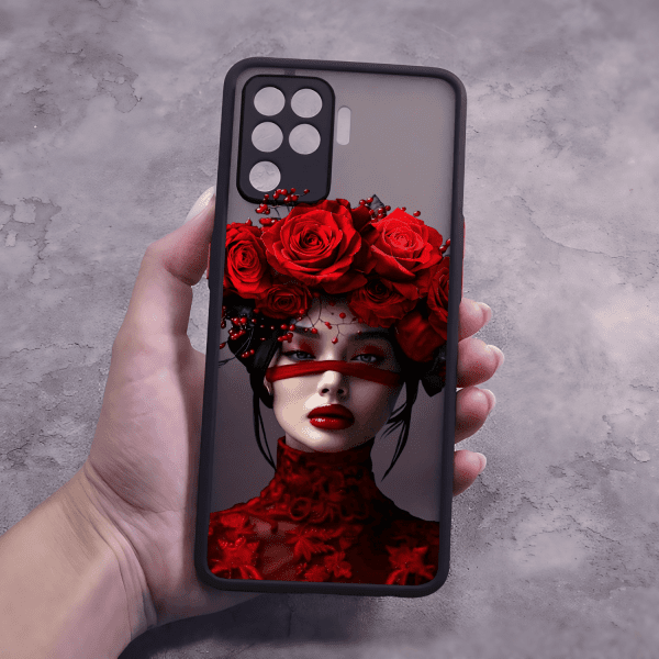 Чехол для Oppo Reno 5 Lite с защитой камеры девочка с лентой