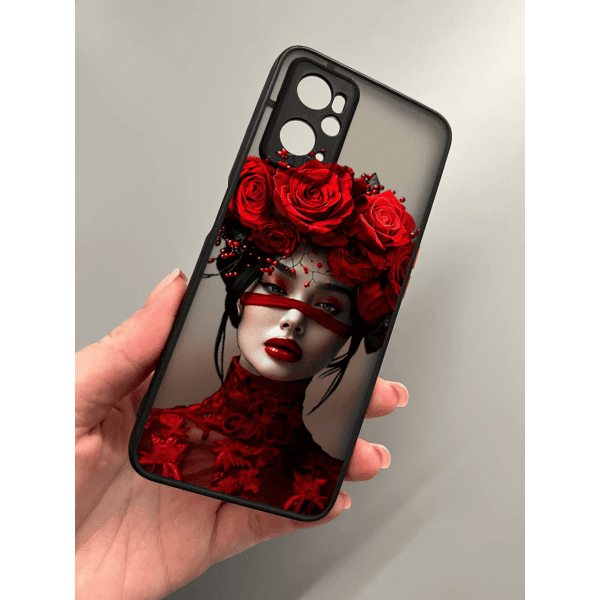 Чехол для Oppo A76 / A96 с защитой камеры с девочкой и лентой