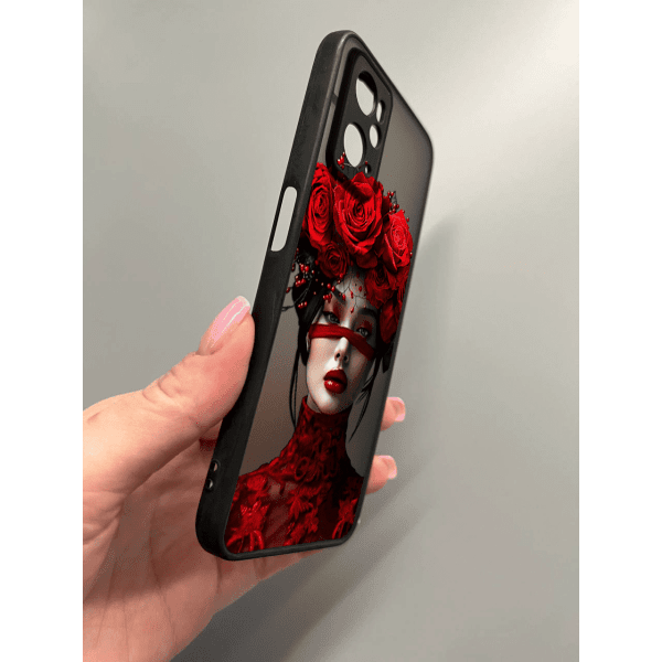 Чехол для Oppo A76 / A96 с защитой камеры с девочкой и лентой