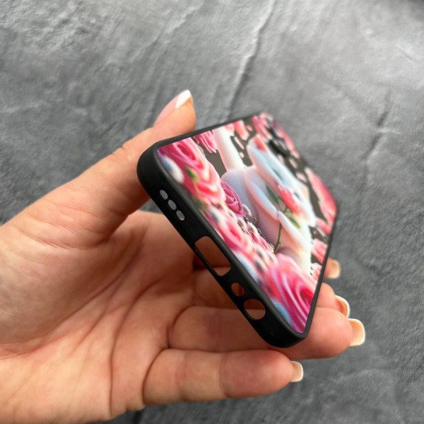 Чехол для Oppo A53 4G с защитой камеры с котом в цветах розах