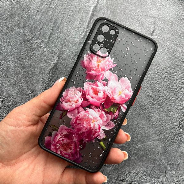 Чехол для Oppo A52 / A72 / A92 с защитой камеры с цветами и каплями