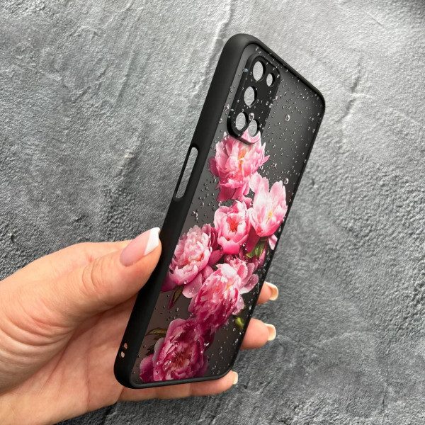 Чехол для Oppo A52 / A72 / A92 с защитой камеры с цветами и каплями