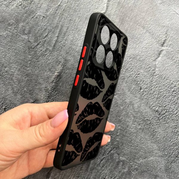 Чехол для Xiaomi 14T Pro с защитой камеры с черными губами