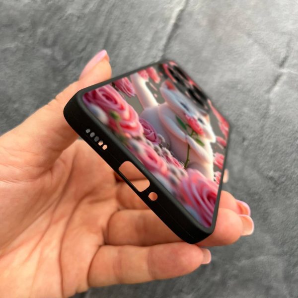 Чехол для Xiaomi 14T Pro с защитой камеры с котом в цветах розах