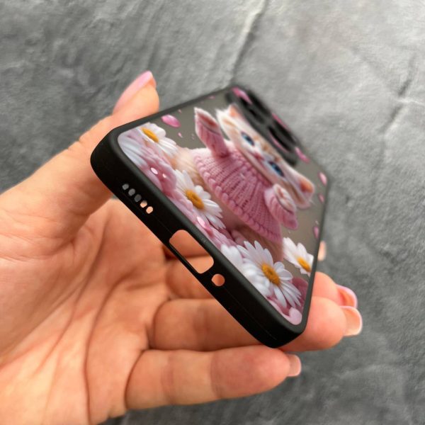 Чехол для Xiaomi 14T Pro с защитой камеры с котом в цветах ромашки