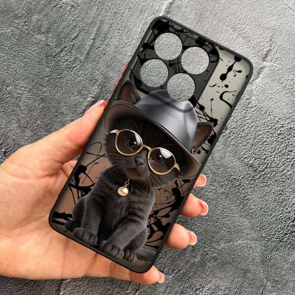 Чохол для Xiaomi 14T Pro з захистом камери з котиком в капелюсі