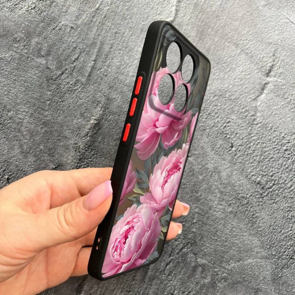 Чохол для Xiaomi 14T Pro з захистом камери з квітами півоніями крупними