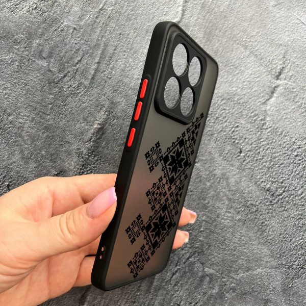 Чохол для Xiaomi 14T Pro з захистом камери з вишиванкою чорна українська