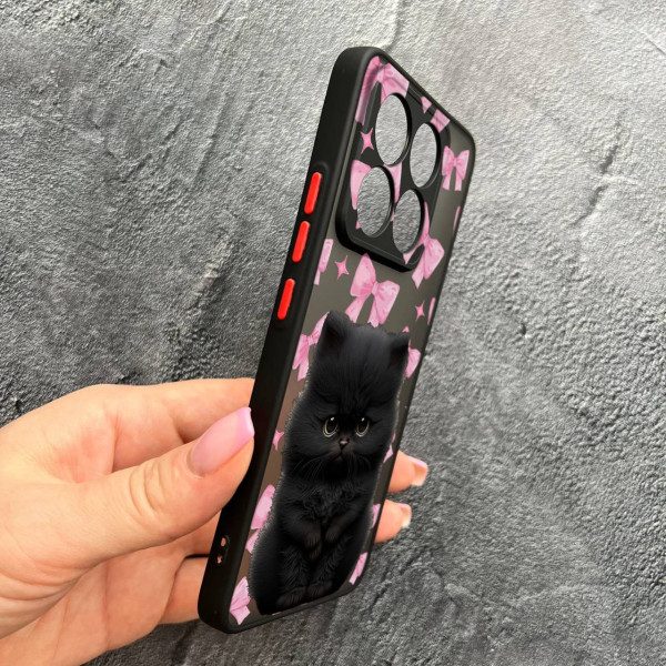 Чохол для Xiaomi 14T Pro з захистом камери дитячий з котиком та бантиками