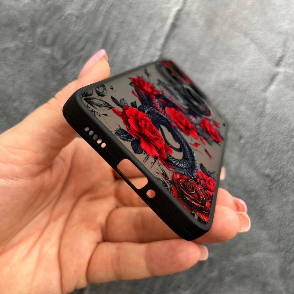 Чехол для Xiaomi 14T Pro с защитой камеры со змеей в цветах