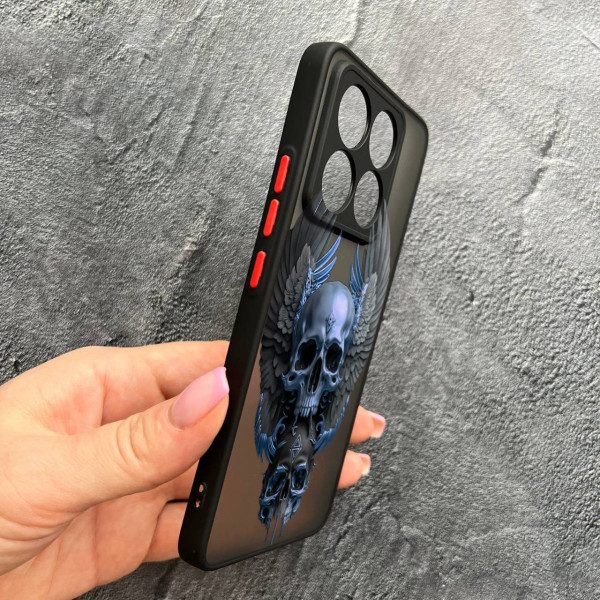 Чехол для Xiaomi 14T Pro с защитой камеры с черепом и крыльями