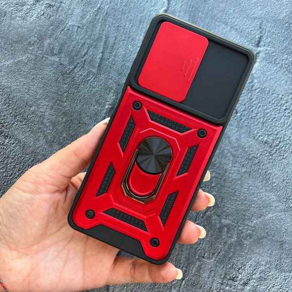 Чехол для Xiaomi Redmi Note 11 / Note 11s противоударный со шторкой на камеру и кольцом-держателем