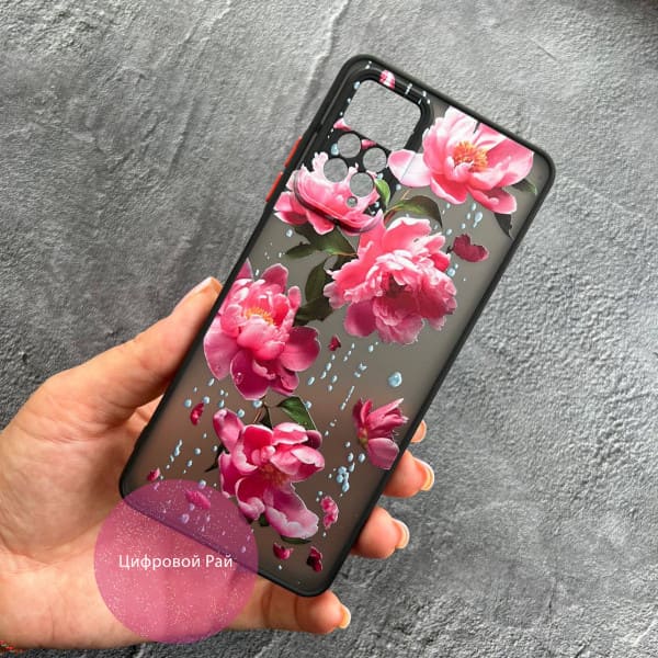 Чехол для Xiaomi Redmi Note 11 / Note 11s с защитой камеры с цветами и дождем