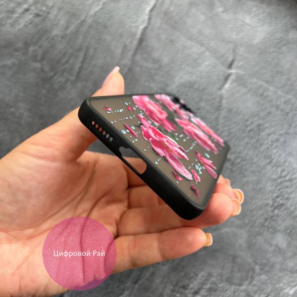 Чехол для Xiaomi Redmi Note 11 / Note 11s с защитой камеры с цветами и дождем