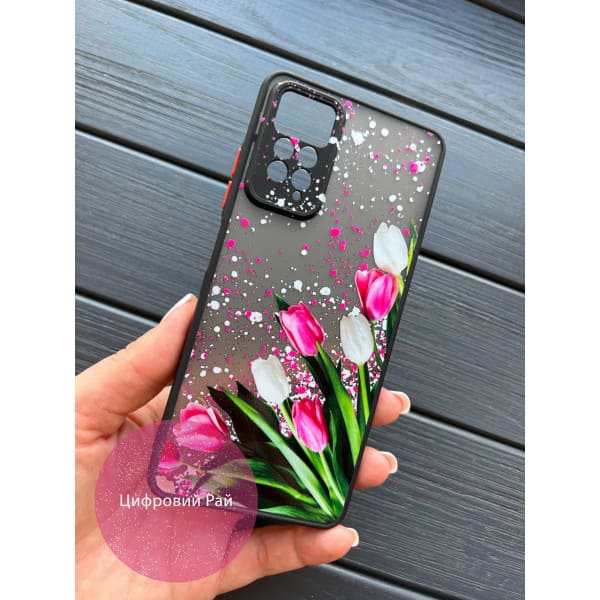 Чохол для Xiaomi Redmi Note 11 / Note 11s з захистом камери з квітами рожеві тюльпани