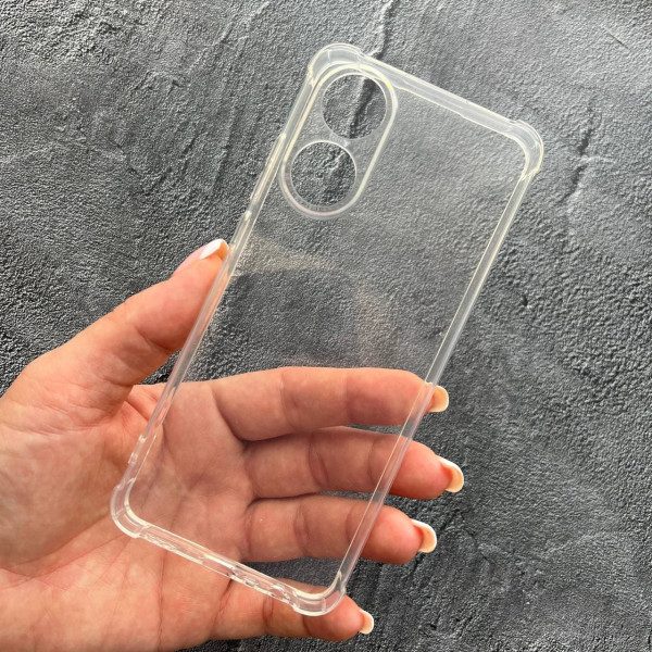 Чехол для Oppo Reno 8T 4G с защитой камеры противоударный прозрачный силиконовый чехол