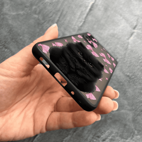 Чехол для Samsung Galaxy M23 5G детский с защитой камеры с котиком и бантиками