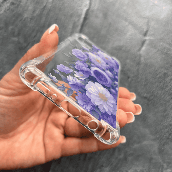 Чехол для Samsung Galaxy A51 с цветами лавандовые пионы нежные противоударный прозрачный силиконовый чехол
