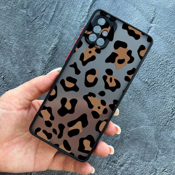 Чехол для Samsung Galaxy A51 с защитой камеры с леопардом шоколадным