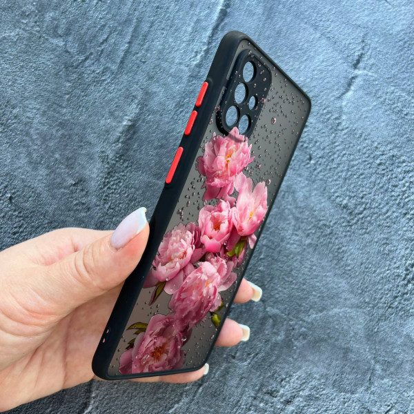 Чехол для Samsung Galaxy A51 с защитой камеры с цветами и каплями