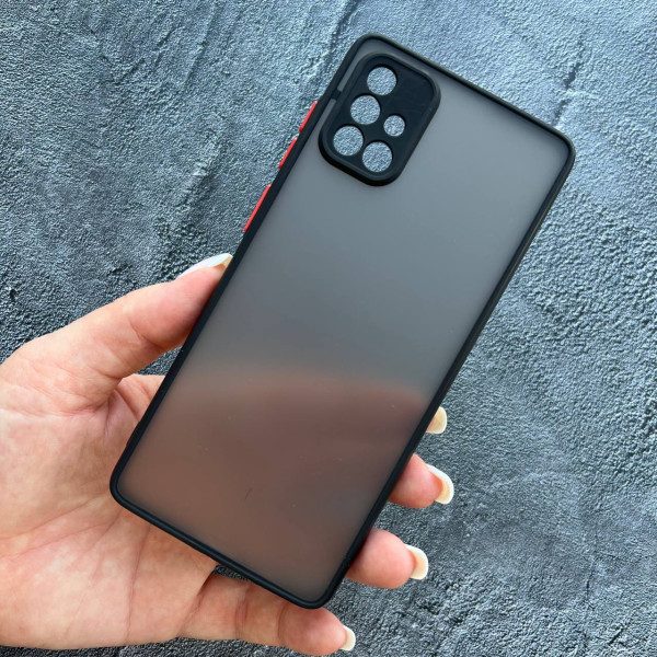 Чехол для Samsung Galaxy A51 с защитой камеры матовый пластик без дизайна