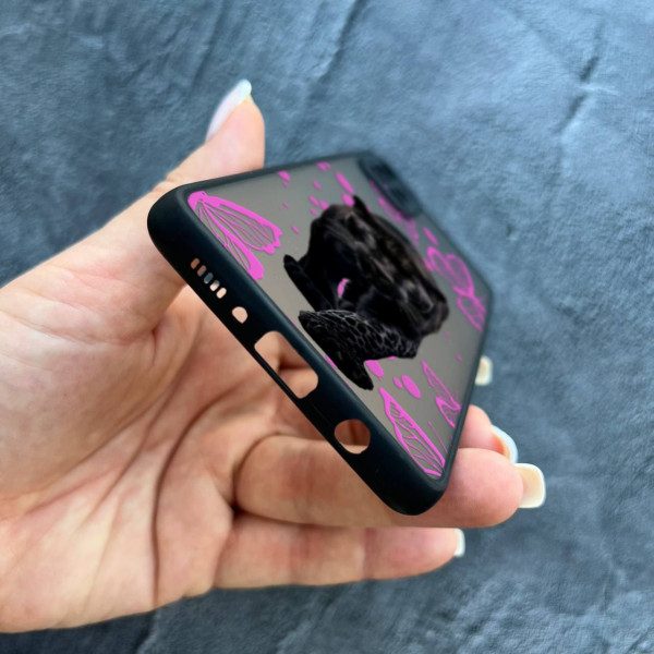 Чехол для Samsung Galaxy A51 с защитой камеры с пантерой и бабочками