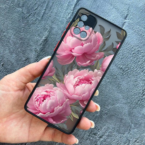 Чохол для Samsung Galaxy A51 з захистом камери з квітами півоніями крупними