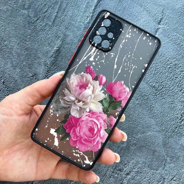 Чохол для Samsung Galaxy A51 з захистом камери з квітами півонії класичні