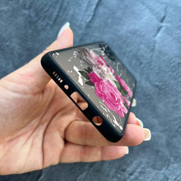 Чехол для Samsung Galaxy A51 с защитой камеры с цветами пионы классические