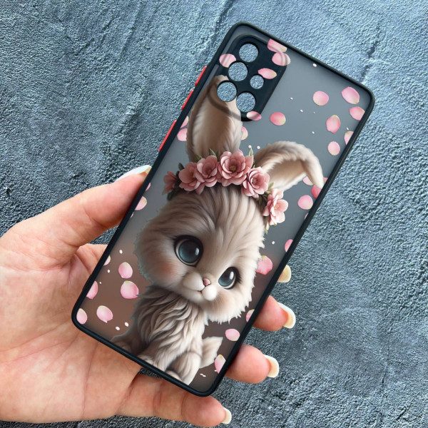 Чохол для Samsung Galaxy A51 з захистом камери з зайчиком в пелюстках