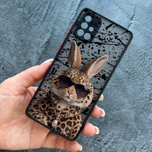 Чохол для Samsung Galaxy A51 з захистом камери з зайцем у леопарді