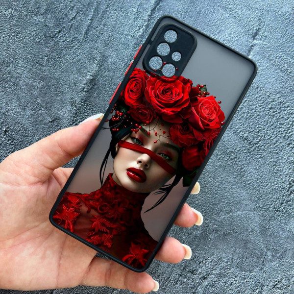 Чохол для Samsung Galaxy A51 з захистом камери з дівчинкою та стрічкою