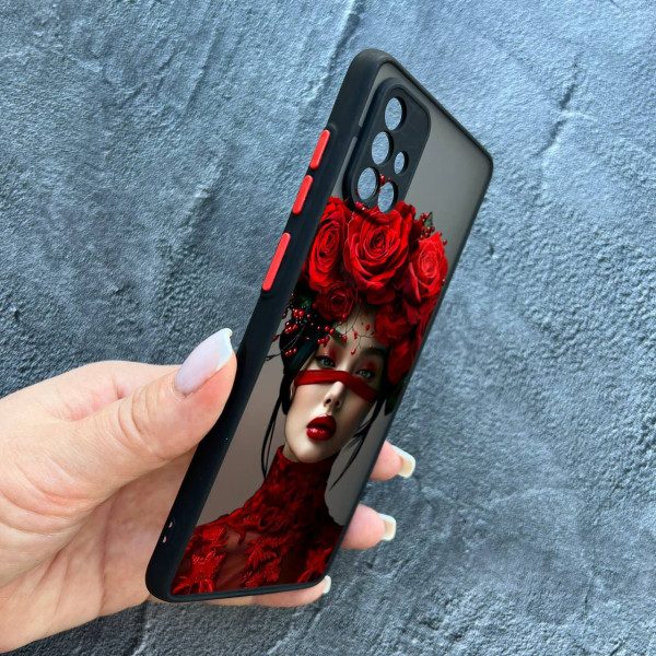 Чохол для Samsung Galaxy A51 з захистом камери з дівчинкою та стрічкою