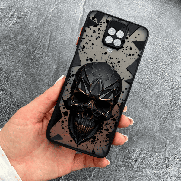 Чехол для Xiaomi Redmi Note 9s / Note 9 Pro / Note 9 Pro Max с защитой камеры с черепом в кубе