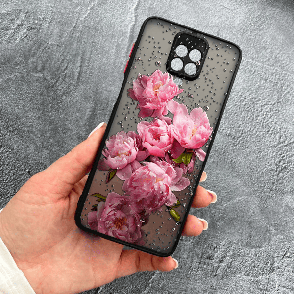 Чохол для Xiaomi Redmi Note 9s / Note 9 Pro / Note 9 Pro Max з захистом камери з квітами та краплями