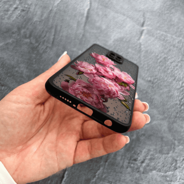 Чехол для Xiaomi Redmi Note 9s / Note 9 Pro / Note 9 Pro Max с защитой камеры с цветами и каплями