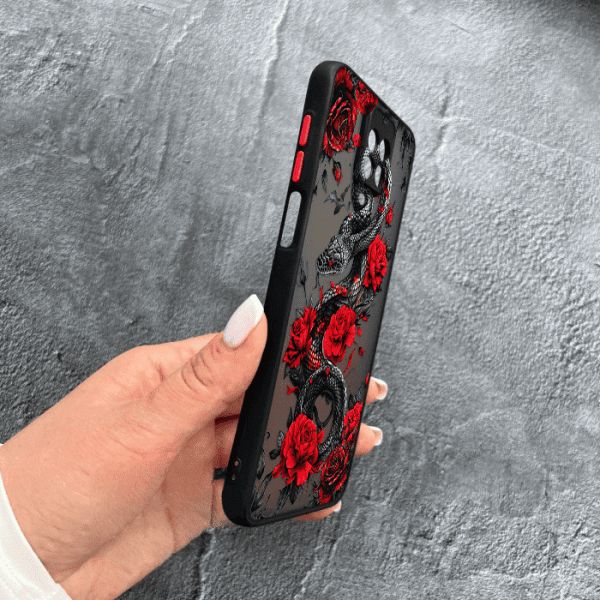 Чохол для Xiaomi Redmi Note 9s / Note 9 Pro / Note 9 Pro Max з захистом камери з змією в квітах