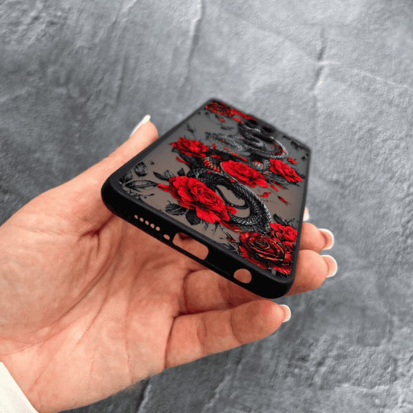 Чехол для Xiaomi Redmi Note 9s / Note 9 Pro / Note 9 Pro Max с защитой камеры со змеей в цветах