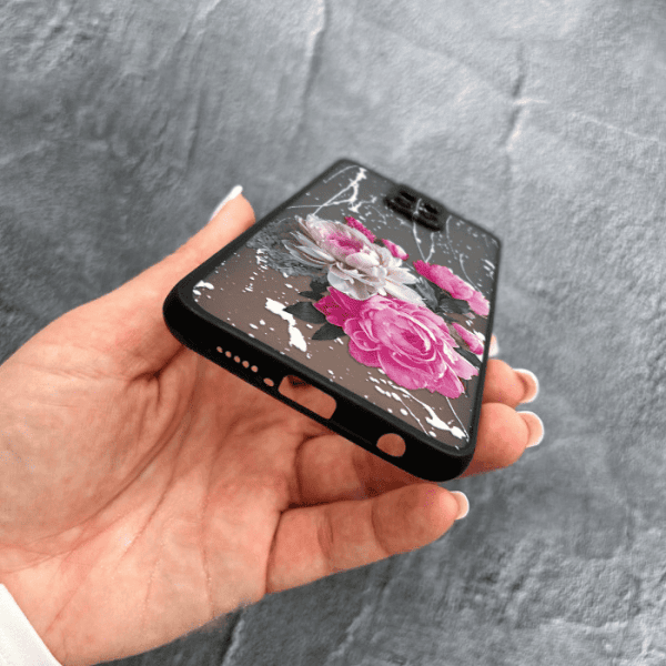 Чехол для Xiaomi Redmi Note 9s / Note 9 Pro / Note 9 Pro Max с защитой камеры с цветами пионы классические