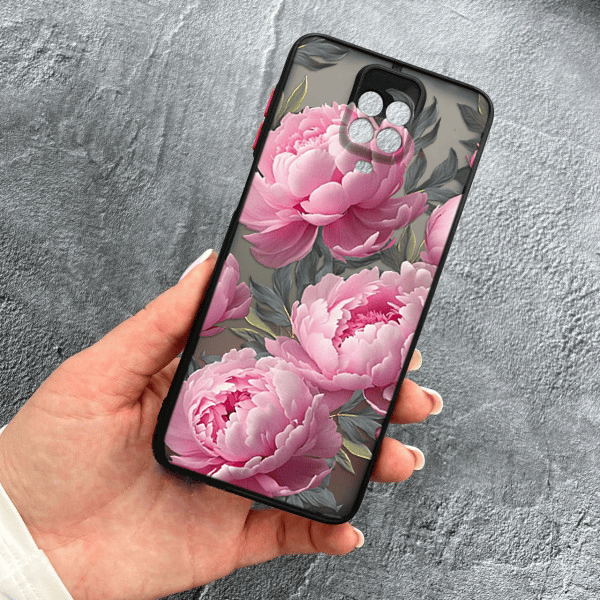 Чохол для Xiaomi Redmi Note 9s / Note 9 Pro / Note 9 Pro Max з захистом камери з квітами півоніями крупними