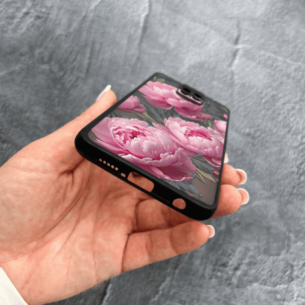 Чехол для Xiaomi Redmi Note 9s / Note 9 Pro / Note 9 Pro Max с защитой камеры с цветами пионами крупными