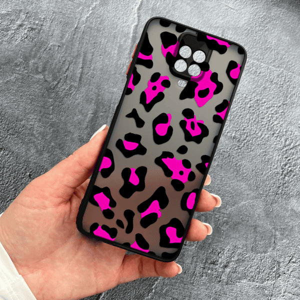 Чехол для Xiaomi Redmi Note 9s / Note 9 Pro / Note 9 Pro Max с защитой камеры с леопардом розовым