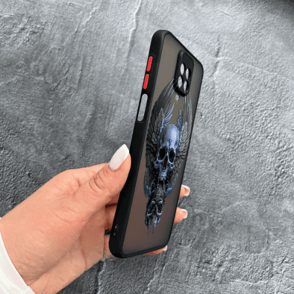 Чехол для Xiaomi Redmi Note 9s / Note 9 Pro / Note 9 Pro Max с защитой камеры с черепом и крыльями