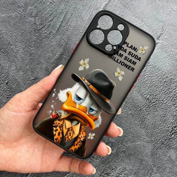 Чехол для iPhone 16 Pro с защитой камеры с Дональдом Даком