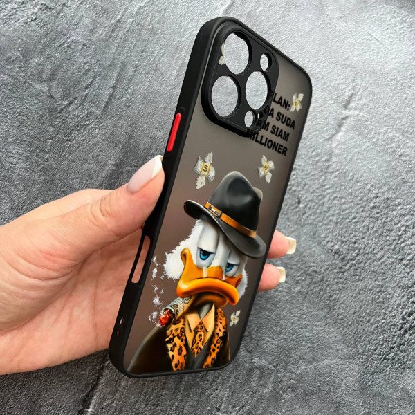 Чехол для iPhone 16 Pro с защитой камеры с Дональдом Даком
