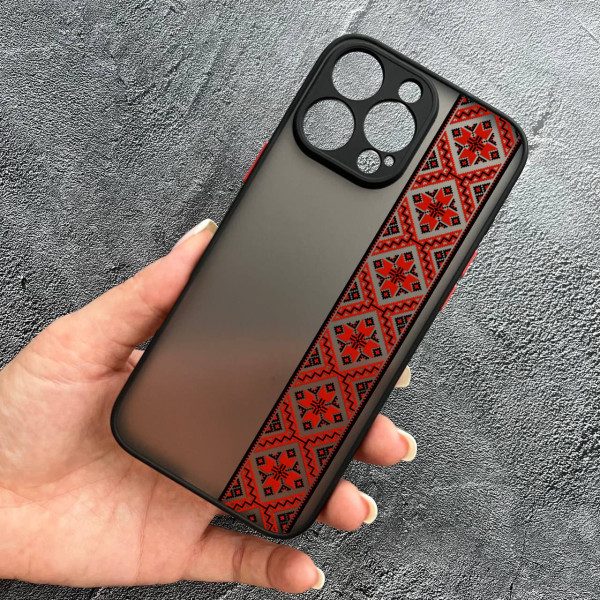 Чехол для iPhone 16 Pro с защитой камеры с вышиванкой Киевщина