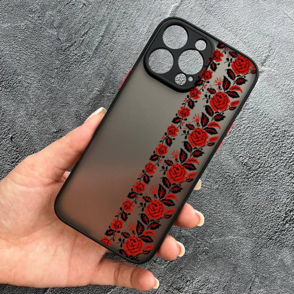 Чехол для iPhone 16 Pro с защитой камеры с вышиванкой Донеччина