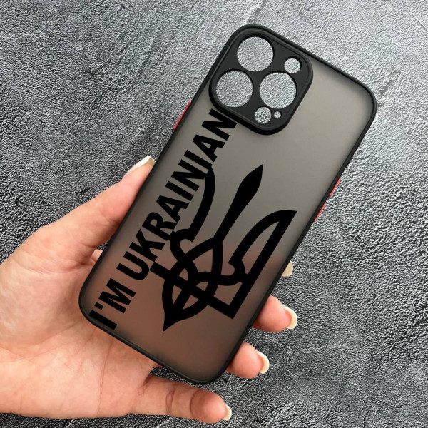 Чехол для iPhone 16 Pro с защитой камеры патриотический I`m Ukrainian